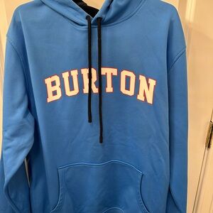 Burton Men's Blue Hoodie with Black Drawstrings